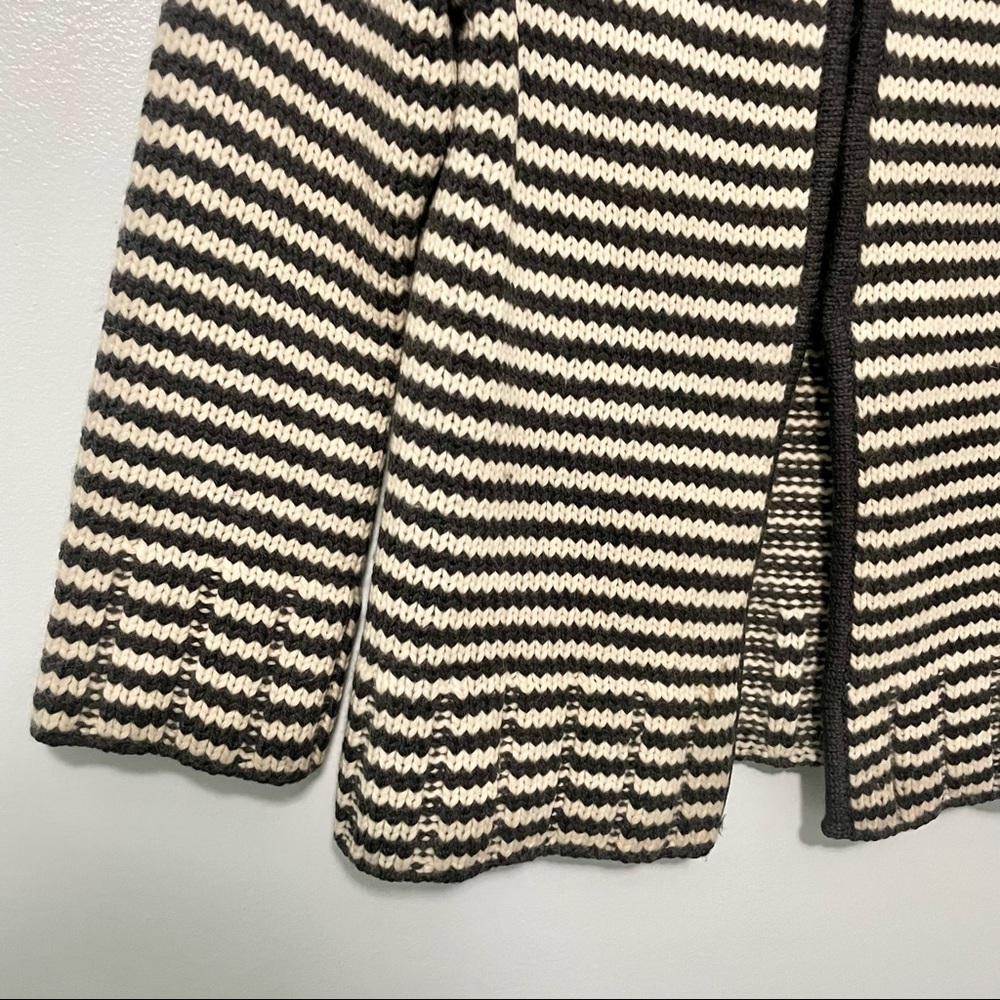Talbots Gray White Stripe Wool Angora Rabbit Hair Cardigan - Picture 4 of 9
